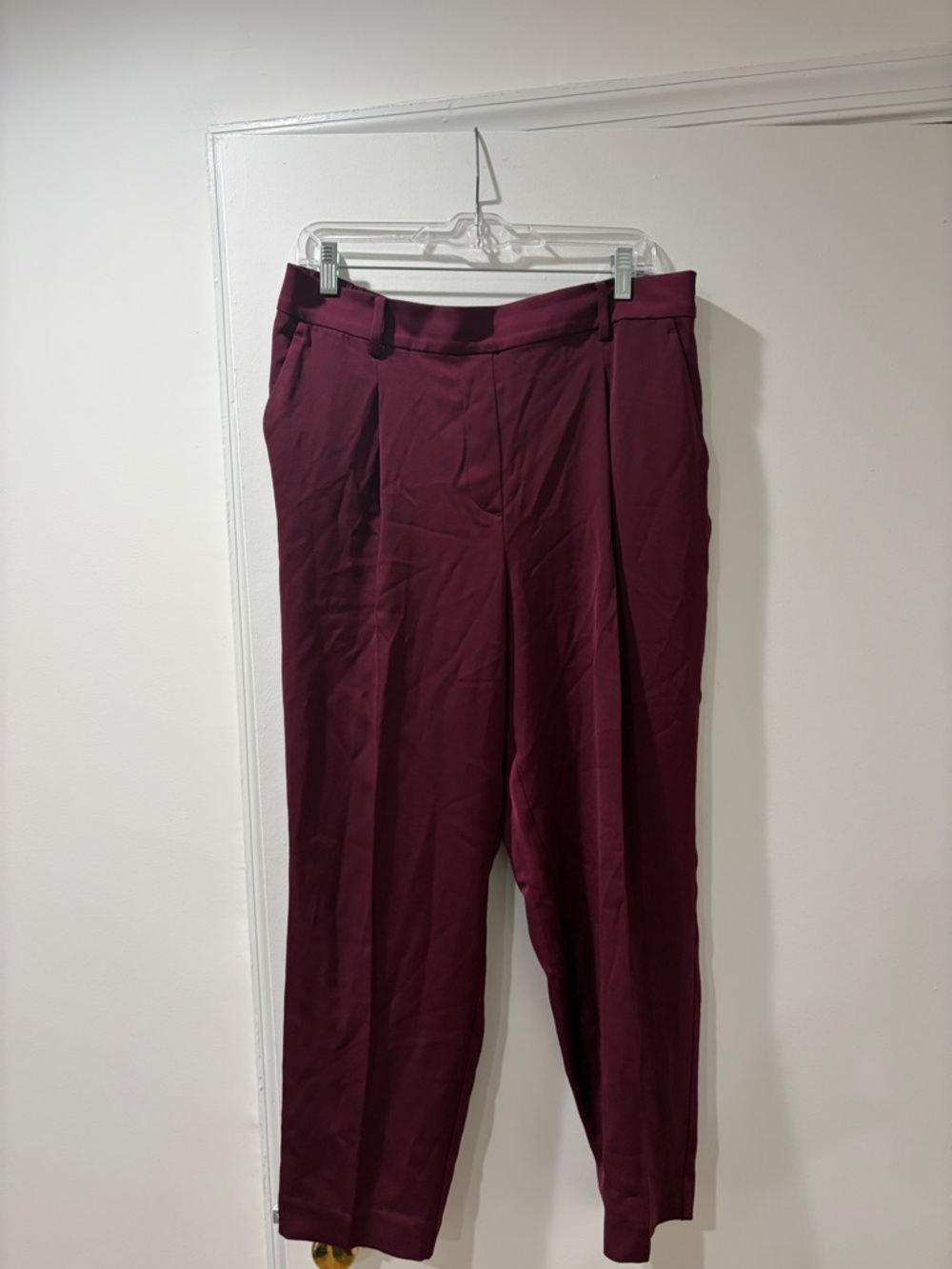 LOFT Women's Burgundy Cropped Dress Pants